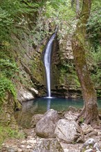 The San Fele waterfall near San Fele in the Comunità Montana in Basilicata in the Lucanian