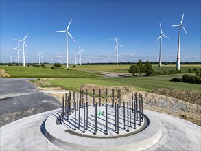 Wind farm north-east of Bad Wünnenberg, foundation for a new wind turbine, Ostwestfalen-Lippe,