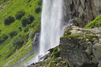 Wyssebach Falls plunges over a striking cliff, Canton of Bern, Switzerland, Europe