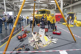 Information stand of the aid organisation @Fire, which helps worldwide in the event of disasters,