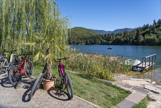 The Montiggler Lakes, on the South Tyrolean Wine Road, biotope and recreational area, the large