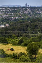 The skyline of Essen, skyscrapers in the city centre, view to the west, over the district