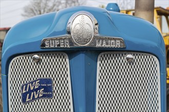 Front radiator Fordson Super Major tractor on display at used machinery auction, Campsea Ashe,