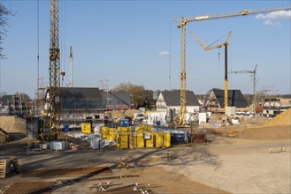 New development area, Am Schwan, in Wesel, where 70 detached and semi-detached houses are being