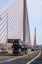 Friedrich Ebert Bridge over the Rhine near Bonn, also known as the North Bridge, motorway bridge on