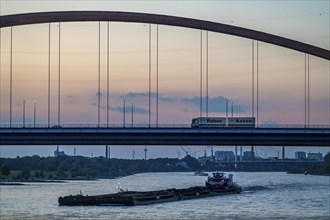 The Bridge of Solidarity, the longest tied-arch bridge in Germany, over the Rhine from