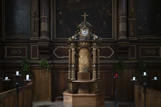 Interior view of the altar, Capuchin Church of St Maximilian, Capuchin Monastery, Merano, Merano,