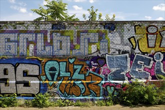 Graffiti on a wall, Braunschweig, Lower Saxony, Germany, Europe