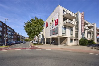 Building of the Niederrheinische Sparkasse RheinLippe head office on Bismarckstraße in Wesel, Lower