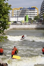 Surfing facility in the city centre of Rotterdam, Rif010, supposedly the world's first wave