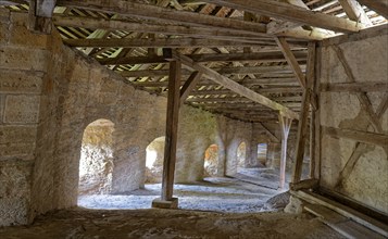 Interior of the Spitalbastei at the Spitaltor in the old town of Rothenburg ob der Tauber.