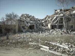 Destroyed houses, Kupyansk, Kharkiv Oblast, Ukraine, Europe