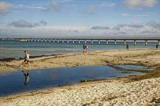 The new Prerow pier, at 720 metres the longest pier in the Baltic Sea, Prerow seaside resort,