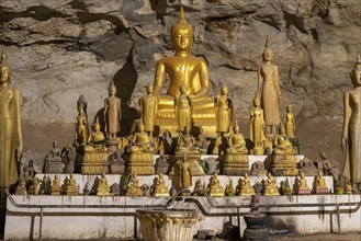 Numerous Buddha statues in Pak Ou Cave, a sacred site, Pak Ou, Louangphabang Province, Laos, Asia