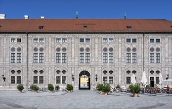 Facade and Tor tor in the Kaiserhof, inner courtyard of the Munich Residence, Munich, Upper