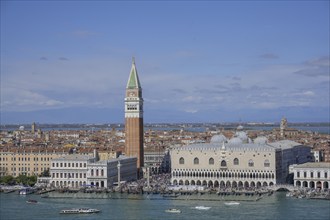 View from the tower of the San Giorgio Maggiore church to St Mark's Square, Venice, Metropolitan