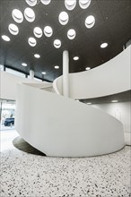 Spiral staircase, Roche Towers, Architects Herzog and de Meuron, Basel, Canton of Basel-Stadt,