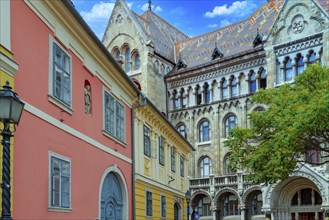 Hungary, old streets in historic city near Budapest Castle and Fisherman bastion on Castle Hill,