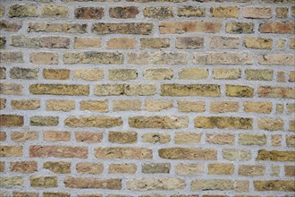 Wall of light-coloured bricks, Christianshavn district, Copenhagen, Denmark, Europe