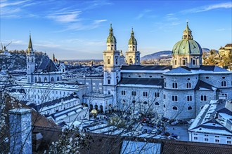 View from the Festungsberg over the historic city centre and the cathedral, a Roman Catholic