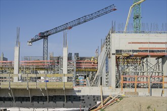 Construction site, new building for Adlershof Community School, Eisenhutweg, Adlershof,