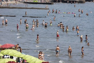 Summer on the Italian Riviera, on the beach of Diana Marina, 12/08/2024, Diano Marina, Liguria,