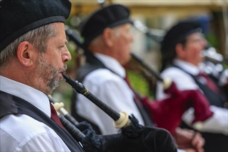 Bagpipe orchestra, Pipe concert, Sigmaringen, Baden-Württemberg, Germany, Europe