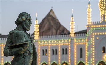 Bronze statue of Georg Carstensen, officer, entrepreneur and founder of the amusement and