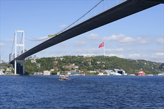 Bosphorus Bridge viewed from under, Istanbul, Turkey, Asia