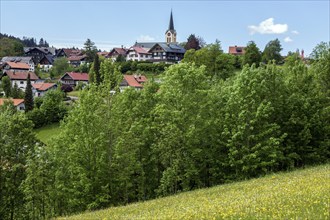 View of Oberstaufen, Oberallgäu, Bavaria, Germany, Europe