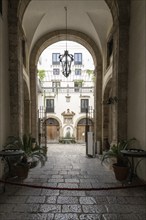 Palermo old town, inner courtyard, Sicily, Italy, Europe