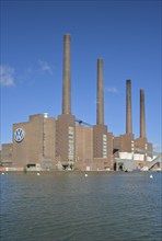 VW power station, Mittelland Canal, Wolfsburg, Lower Saxony, Germany, Europe