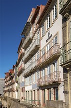 Colorful facades of houses along Cais da Estiva in the Ribeira district, Porto, Portugal, Europe