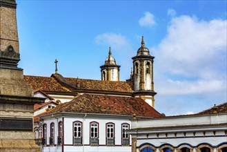 Historic city of Ouro Preto in Minas Gerais with its characteristic colonial architecture, Ouro