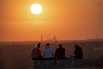 Evening atmosphere on the Hoheward spoil tip, the largest spoil tip in the Ruhr area, between