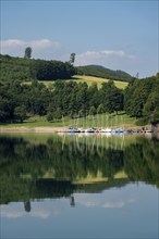 The Hennesee, Hennetalsperre in the Sauerland, Hochsauerlandkreis, near Meschede, North