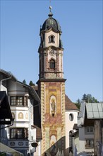 Catholic Church of St Peter and Paul, Mittenwald, Werdenfelser Land, Upper Bavaria, Bavaria,