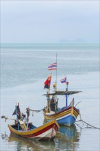 Colourful fishing boats, boat, ship, fishing boat, colourful, colourful, decorated, harbour, sea,