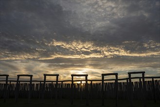 Sunset at the Ring Shrine Pömmelte, Saxony-Anhalt, Germany, Europe