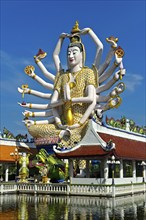 Eighteen-armed Guanyin statue, Buddhist temple Wat Plai Laem, Koh Samui, Thailand, Asia