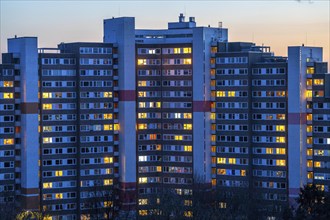 High-rise buildings in the Bensberg residential park, Bergisch-Gladbach, 18-storey housing estate