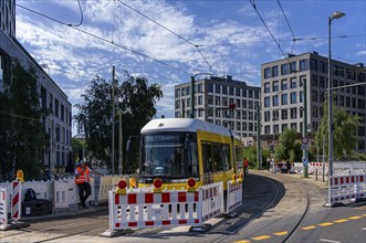 Construction work on the tram connection at Berlin Nordbahnhof, Berlin, Germany, Europe