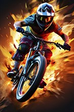 AI generated action packed bmx sports scene