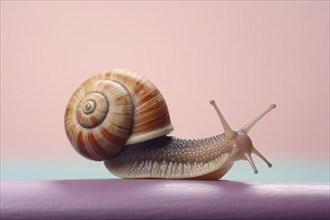 Snail on pastel background. KI generiert, generiert AI generated