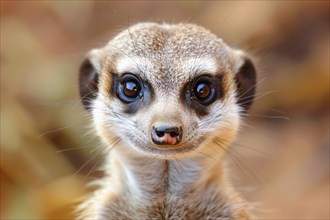 Portrait of cute Meerkat on blurry background. Generative ai, AI generated