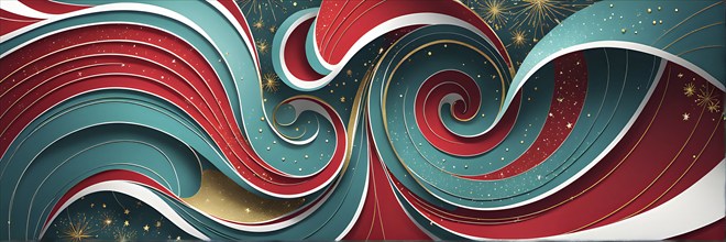 Festive illustration with swirling lines and sparkling textures to represent the joy and excitement