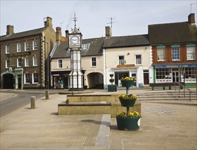 Victorian clock tower in town centre, Downham Market, Norfolk, England, United Kingdom, Europe