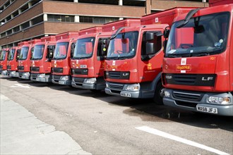 Royal mail lorries in line