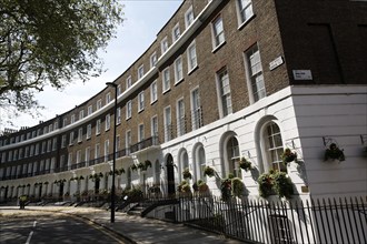 Georgian terrace, Cartwright Gardens, London, WC1, England, United Kingdom, Europe