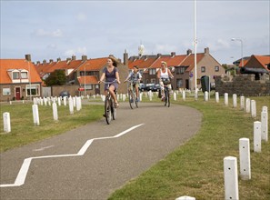 Cycle path Ter Heijde village Holland